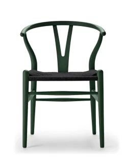 Y-stol CH24 Soft Black med sort flet af Hans J. Wegner