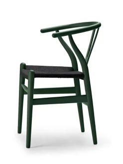 Y-stol CH24 Soft Black med sort flet af Hans J. Wegner