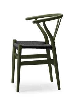 Y-stol CH24 Soft Black med sort flet af Hans J. Wegner