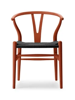 Y-stol CH24 Soft Terracotta med sort flet af Hans J. Wegner